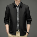 Men's Business-Casual Solid-Color Zip-Up Jacket