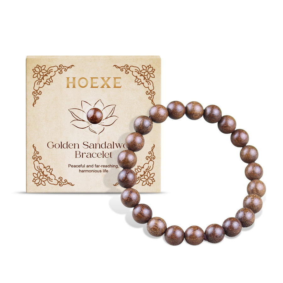 Gold Wire Sandalwood Bead Hand Daily Wear Decoration Simple Fashion 100 With Decorative Wooden Bead Bracelet