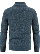 Men's Plus Size Zip-Up Long Sleeve Cardigan
