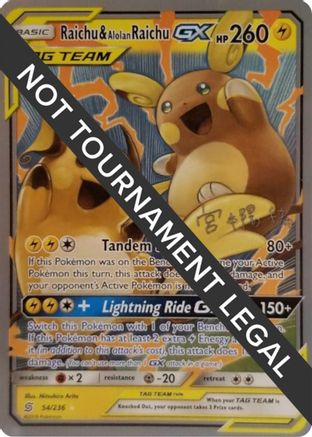 Raichu & Alolan Raichu GX 2019 (Haruki Miyamoto) 054 - World Championship Decks