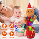 Kid Electric Dance Toy Christmas Elk Snowman Senior Penguin Plush Toy Interactive Sing Song Whirling Mimicking Recording Light up Toy