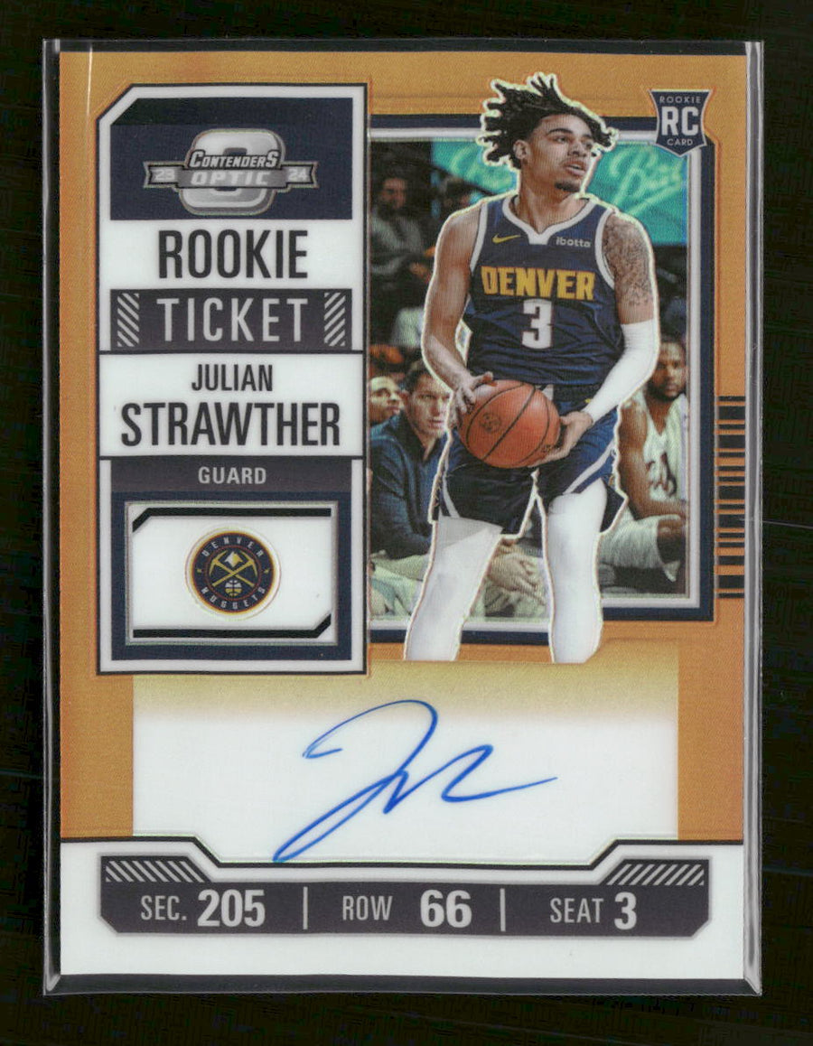 2023-24 Panini Contenders Optic Orange Julian Strawther Rookie #/25 Auto #116