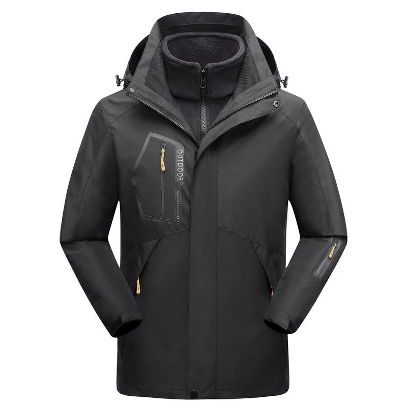 Winter Outdoors Three-in-one Coat Warm-keeping Cotton Clothing Shell Jacket