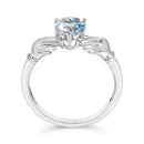 Sterling Silver Blue Topaz Heart Claddagh Ring