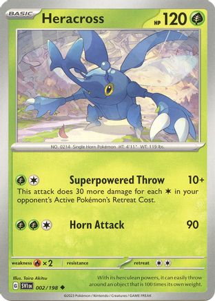 Heracross 002/198 - SV01 Scarlet & Violet Base Set Reverse Holofoil