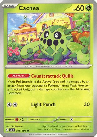 Cacnea 005/198 - SV01 Scarlet & Violet Base Set Reverse Holofoil