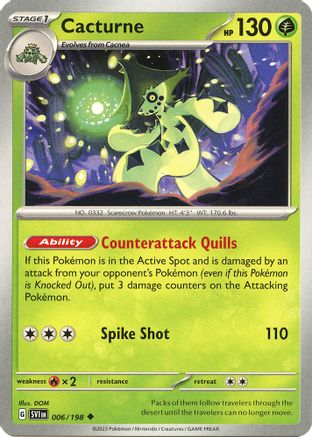Cacturne 006/198 - SV01 Scarlet & Violet Base Set Reverse Holofoil