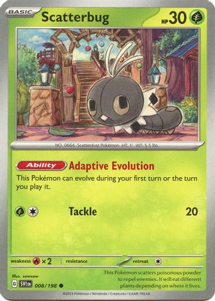 Scatterbug 008/198 - SV01 Scarlet & Violet Base Set Reverse Holofoil