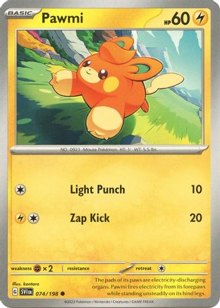 Pawmi 074/198 - SV01 Scarlet & Violet Base Set Reverse Holofoil