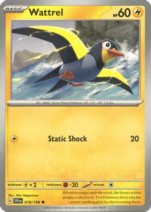 Wattrel 078/198 - SV01 Scarlet & Violet Base Set Reverse Holofoil