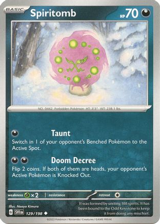Spiritomb 129/198 - SV01 Scarlet & Violet Base Set Reverse Holofoil
