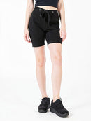 Material Girl Juniors Grommet-Trimmed Tie-Front Biker Shorts, Small