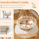 48.5 Inch Solid Wood Cat Tree with Hanging Cradle and Jute Scratching Post-White