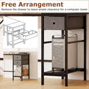 48 Inch Computer Desk with 2 Fabric Drawers Industrial Home Office Desk-Rustic Brown