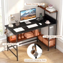 48 Inch Computer Desk with Power Outlets and Storage Shelves