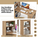 Computer Desk Writing Workstation Office with 6-Tier Storage Shelves