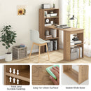 Computer Desk Writing Workstation Office with 6-Tier Storage Shelves