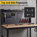48 Inch Heavy Duty Workbench with AC/USB Outlets and Pegboard-Natural