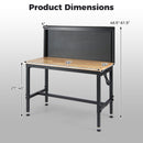 48 Inch Heavy Duty Workbench with AC/USB Outlets and Pegboard-Natural
