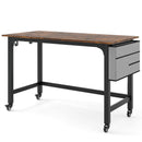 48 Inch Mobile Computer Workstation with 4 Smooth Casters