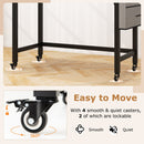 48 Inch Mobile Computer Workstation with 4 Smooth Casters