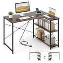 48 Inch Reversible L Shaped Computer Desk with Adjustable Shelf