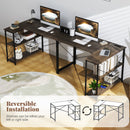 48 Inch Reversible L Shaped Computer Desk with Adjustable Shelf