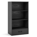 48 Inch Tall 4 Tiers Wood Bookcase with Drawer-Gray