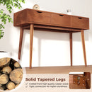 48 Inch Writing Computer Desk with 3 Drawers Solid Wood Legs-Walnut