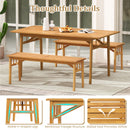 48 Inches Acacia Wood Bench with Breathable Slat Seat and Stable Triangular Structure