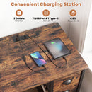 48-Inch Computer Desk with Power Outlet & 4 Fabric Drawers