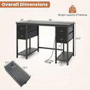 48-Inch Computer Desk with Power Outlet & 4 Fabric Drawers