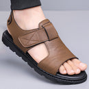 Mens Casual Breathable Leather Sandals With Soft Soles