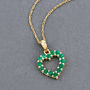 0.48 Carat Genuine Zambian Emerald 10K Yellow Gold  Pendant