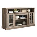 58" TV Stand with Glass Door Cabinets for TVs up to 65"