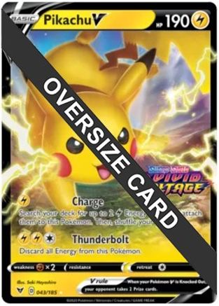 Pikachu V (Vivid Voltage Stamped) 043/185 - Jumbo Cards Holofoil