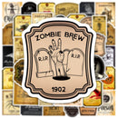 50 Vintage Halloween Bottles With Graffiti Stickers