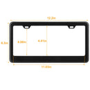 License Plate Frame Rustproof Waterproof Carbon Fiber Black License Plate Frame 2 Holes w/ Bolts Washer Caps for USA/Canada Standard