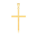 14k Yellow Gold Polished Flat Cross Pendant