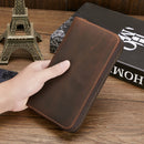 Retro Hand Zipper Men's Leather Wallet