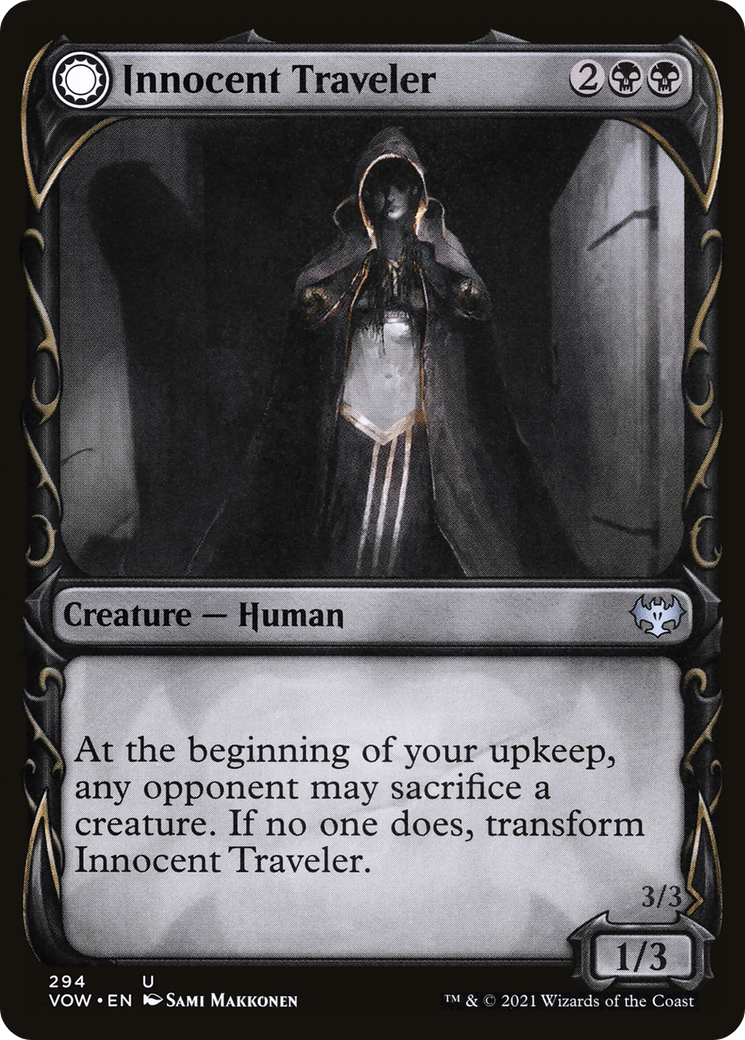 Innocent Traveler // Malicious Invader (VOW-294) - Innistrad: Crimson Vow: (Showcase, Double Faced Transform) Foil