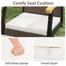 Set of 2 Outdoor 360¬∞ Swivel Bar Stool with Cushion and Acacia Wood Armrests