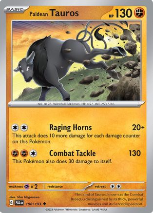 Paldean Tauros 108/193 - SV02 Paldea Evolved Reverse Holofoil