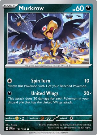 Murkrow 131/193 - SV02 Paldea Evolved Reverse Holofoil