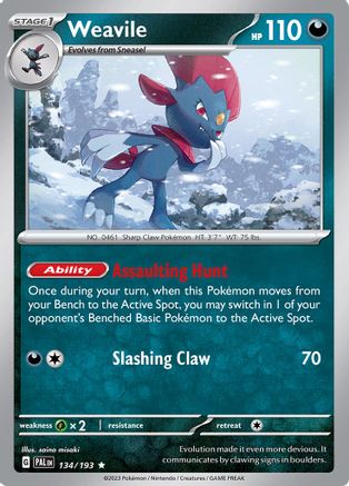 Weavile 134/193 - SV02 Paldea Evolved Reverse Holofoil