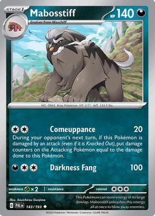 Mabosstiff 143/193 - SV02 Paldea Evolved Reverse Holofoil
