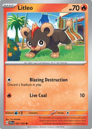 Litleo 031/193 - SV02 Paldea Evolved Reverse Holofoil