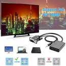 VGA to HD IN & HD OUT Converter Adapter HD 1080P Video Audio Cable Adapter w/ USB 3.5mm Plug For HDTV TV Projector Laptop