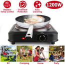 1200W Electric Infrared Single Burner Portable Heating Hot Plate Stove Countertop RV Hotplate with 7.5Ó Glass Cooktop Stepless Temperature Adjustments