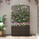 49 Inch Raised Garden Bed with Trellis and Wicker Planter Box